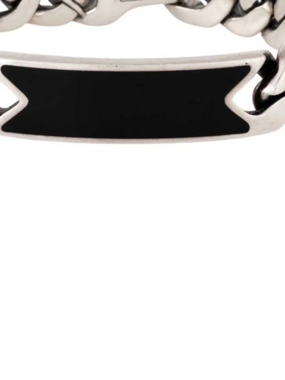 DAVID YURMAN STERLING SILVER 925 ONYX CURB CHAIN ID BRACELET